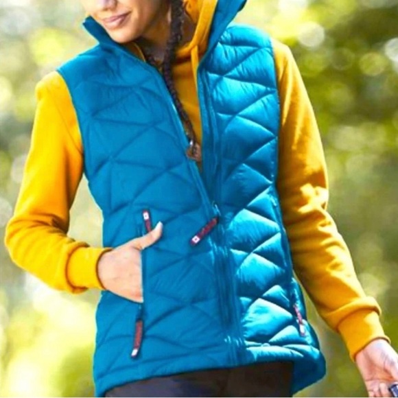 Canada Weather Gear Blue Winter Glacier Shield Puffer Vest Size Large w/pouch - Picture 11 of 11